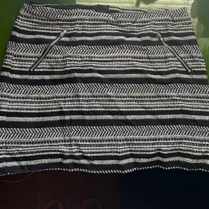 Size 10, H&M black and white mini skirt